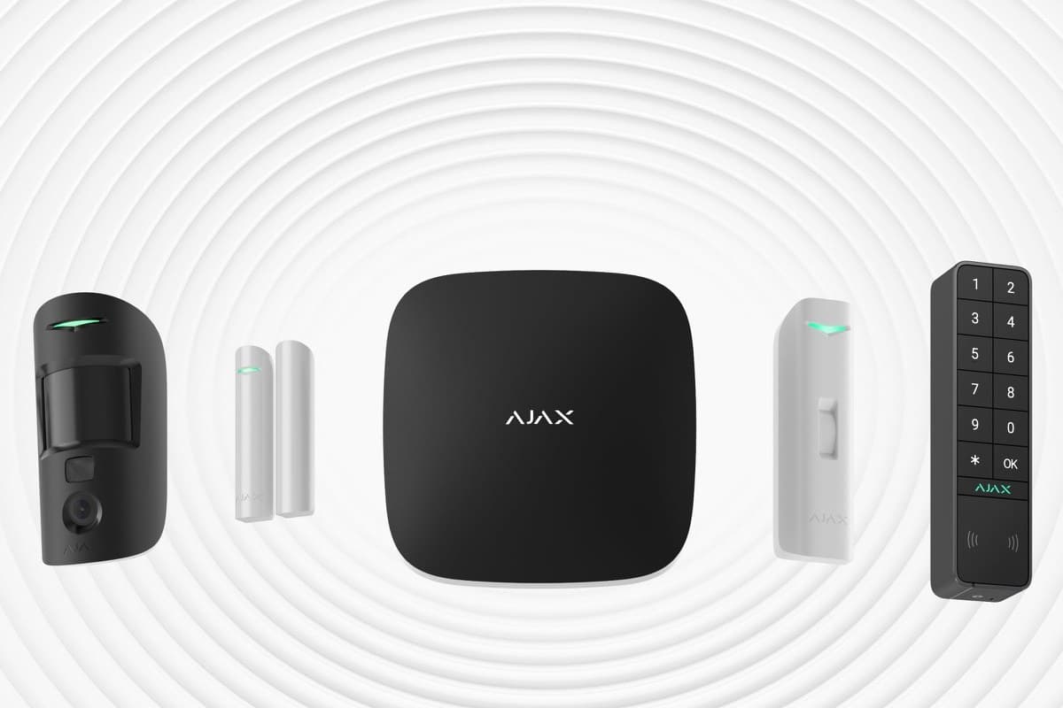 Ajax wireless alarm system devices including motion camera, opening detectors, hub and keypad